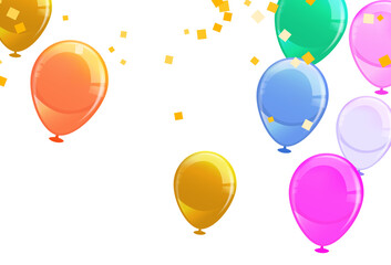Balloon Vector Border. Balloon Collection, holiday background with place for text