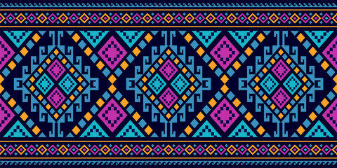 Geometric ethnic pattern design concept for wallpaper, clothing, batik and fabric. Abstract pattern vector illustration