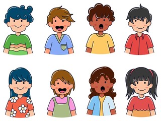 Hand drawn people avatar collection