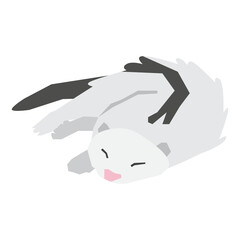 Ferret vector illustration in flat color design