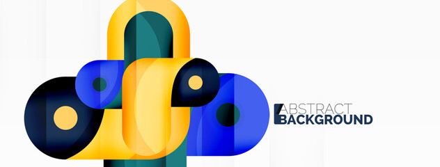 Creative geometric wallpaper. Round arrow shape minimal geometric background. Techno business template for wallpaper, banner, background or landing