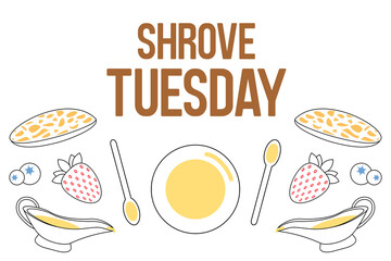 Outline pancake day social media post template 