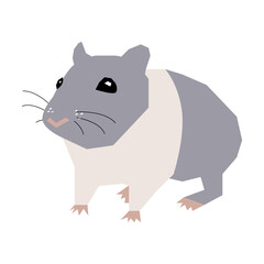 South african hamster vector illustration in flat color design
