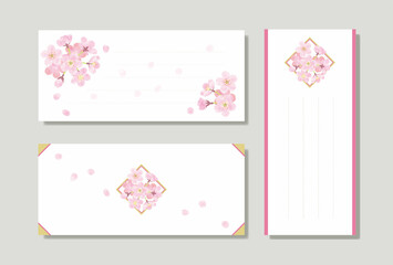 Fototapeta premium さくらの花のベクター一筆箋