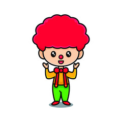 Cartoon clown waving hand