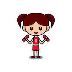 Girls cheerleader. flat design style minimal vector illustration