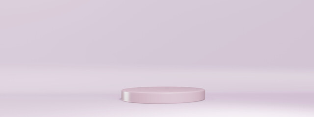 おしゃれなミスティピンクと円形の展示台、ディスプレイスタンド（化粧品など）