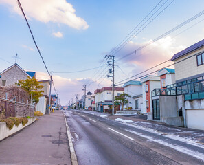 Fototapeta na wymiar 冬の住宅街の風景