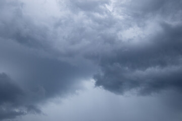 Dark clouds gathered in the sky prior to a summer rainstorm