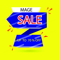 Sale banner template design.Special offer final sale banner, up to 70% off. Modern concept design. Banner with offer badge. Vector illustration,yellow background.