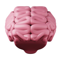 Pink brain high quality 3d render illustration icon isolated on white background. Innovation smart business concept app design ideas.