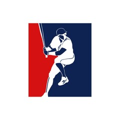 baseball illustration silhouette icon design logo vector
