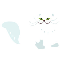 Persian cat vector illustration in flat color design