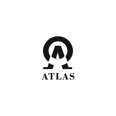 Modern and simple  elements with letter A and in black color, atlas logo template.