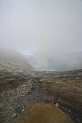 dangerous sulfur smoke cloud, Kawah Ijen, Java, Indonesia