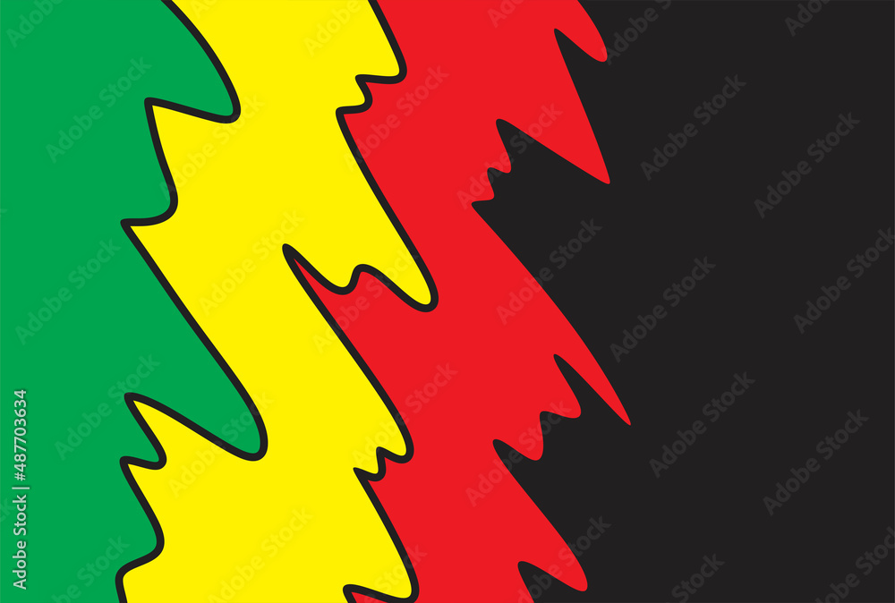 Poster simple jamaican background with waving lines pattern and some copy space area