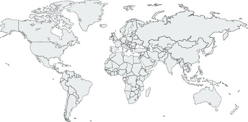 Fototapeta na wymiar World map illustration over white background. Globe, earth template. Geopolitics