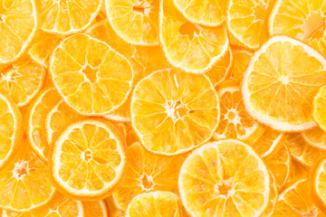 Obraz premium dried orange rings, beautiful background close-up