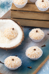 Brazilian coconut candy known as beijinho.