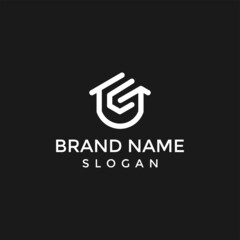 Initial CG letter House Logo Design, Vector Business Brand Logo Element