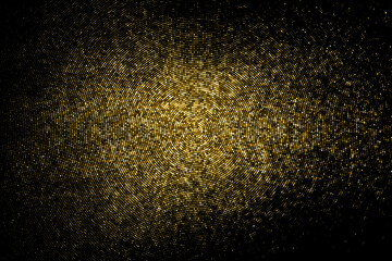 Fototapeta na wymiar Gold Glitter Halftone Dotted Backdrop. Abstract Circular Retro Pattern. Pop Art Style Background. Golden Explosion Of Confetti. Digitally Generated Image. Vector Illustration, Eps 10. 