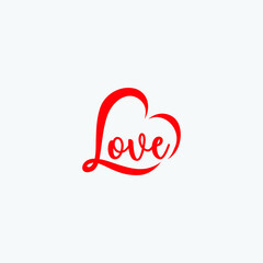 Love heart romance vector logo icon design