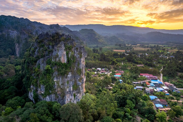 Top view Noen Maprang district, Phitsanulok Unseen Thailand.