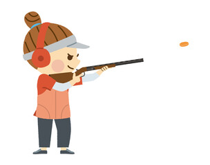 射撃する女性