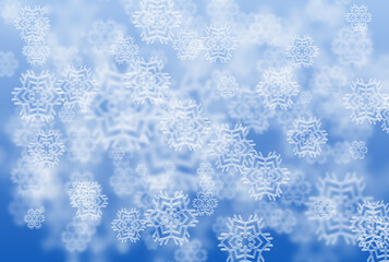 Abstract blue snowflakes Christmas background.