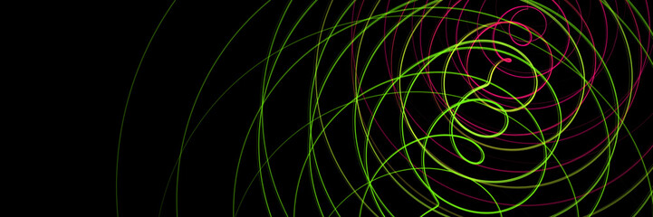 abstract green spiral. swirling hypnotic waves banner