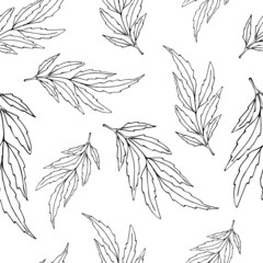 Several leaves. Seamless pattern. Vector