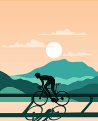 Obraz premium mountain bike silhouette