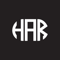 HAR letter logo design on black background. HAR creative initials letter logo concept. HAR letter design.