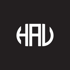 Fototapeta premium HAU letter logo design on black background. HAU creative initials letter logo concept. HAU letter design.
