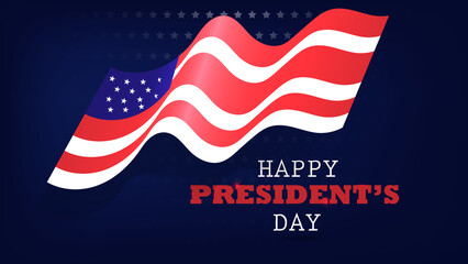 president's day with USA flag Waving. Abstract Banner background purple color vector illustration.   