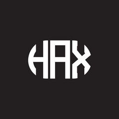 Fototapeta premium HAX letter logo design on black background. HAX creative initials letter logo concept. HAX letter design.