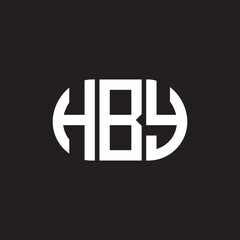 HBY letter logo design on black background. HBY creative initials letter logo concept. HBY letter design.