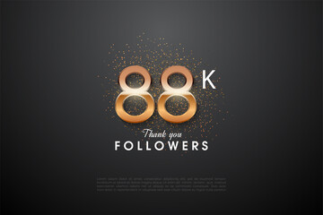 88k followers illustration background.
