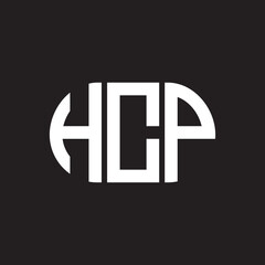 HCP letter logo design on black background. HCP creative initials letter logo concept. HCP letter design.
