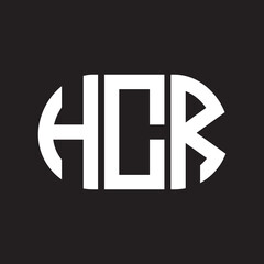 HCR letter logo design on black background. HCR creative initials letter logo concept. HCR letter design.