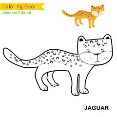 Children coloring page of animal kingdom. Kids art activity page. Funny coloring game. Preschool education developing worksheet. Black and white vector illustration. Motor skills education.