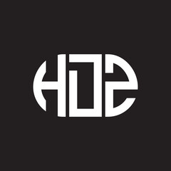 HDZ letter logo design on black background. HDZ creative initials letter logo concept. HDZ letter design.