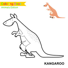 Children coloring page of animal kingdom. Kids art activity page. Funny coloring game. Preschool education developing worksheet. Black and white vector illustration. Motor skills education.