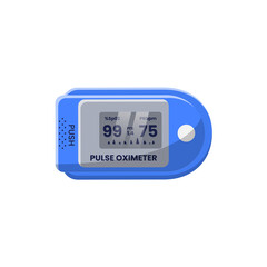 Pulse Oximeter Flat Illustration. Clean Icon Design Element on Isolated White Background