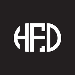 HFO letter logo design on black background. HFO creative initials letter logo concept. HFO letter design.