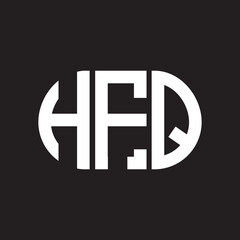 HFQ letter logo design on black background. HFQ creative initials letter logo concept. HFQ letter design.