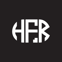 Obraz premium HFR letter logo design on black background. HFR creative initials letter logo concept. HFR letter design.