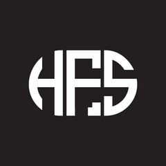 HFS letter logo design on black background. HFS creative initials letter logo concept. HFS letter design.