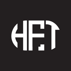 HFT letter logo design on black background. HFT creative initials letter logo concept. HFT letter design.
