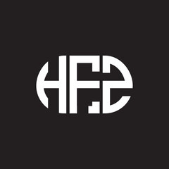 HFZ letter logo design on black background. HFZ creative initials letter logo concept. HFZ letter design.